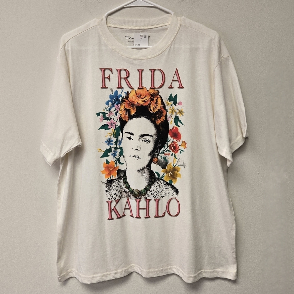Frida Kahlo Graphic T-Shirt White L - Picture 5 of 5
